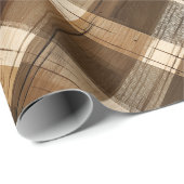 Braun Beige Rustikale Holzhütte Karomuster Geschenkpapier (Rolleneckpunkt)