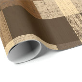 Braun Beige Rustikale Holzhütte Karomuster Geschenkpapier (Rolleneckpunkt)