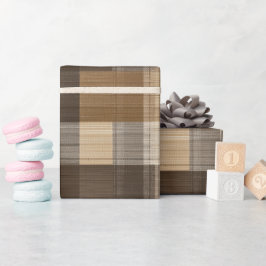 Braun Beige Rustikale Holzhütte Karomuster Geschenkpapier