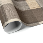 Braun Beige Rustikale Holzhütte Karomuster Geschenkpapier (Rolleneckpunkt)