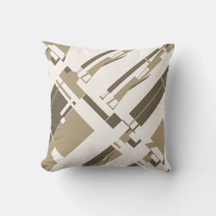 Braun-beige schräge Linien Formen Südwest-Look Kissen