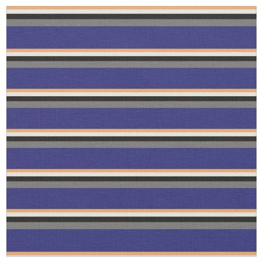 Braun, Beige, Schwarz, Dim Gray und Midnight Blue Stoff (Nahaufnahme)
