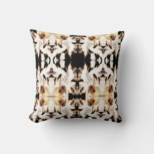 Braun Beige Schwarz Weiß Mediterrane Mosaikfliesen Kissen