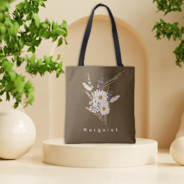 Braun Beige Stilvoll florale Chic Tasche