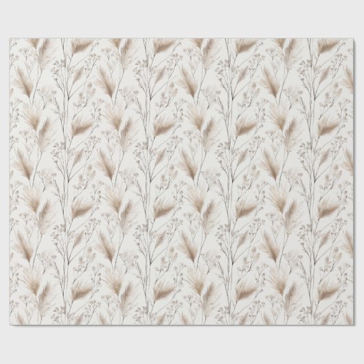 Braun Beige Strandgras Geschenkpapier (Flach)