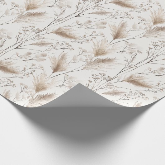 Braun Beige Strandgras Geschenkpapier (Ecke)