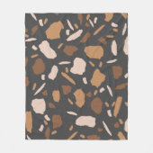 Braun, Beige, Tan und Gray Terrazzo Muster Fleecedecke (Vorderseite)