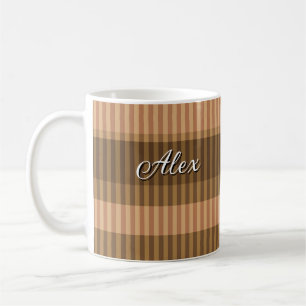 Braun-beige Töne gestreiftes vertikales Muster Kaffeetasse