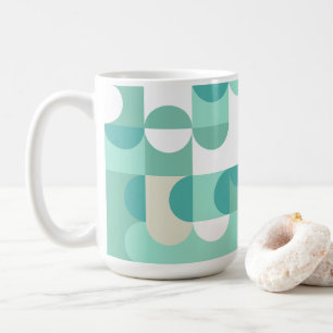 Braun Beige Türkis Blau Mintgrün Kreise Muster Kaffeetasse
