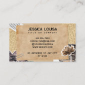 Braun Beige Vintage Textur Visitenkarte (Rückseite)