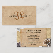 Braun Beige Vintage Textur Visitenkarte (Vorne/Hinten)