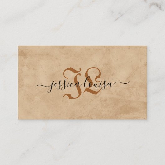 Braun Beige Vintage Textur Visitenkarte (Vorderseite)