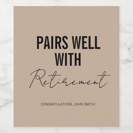 Braun-Beige-Weinetikett Weinetikett (Einzelnes Label)