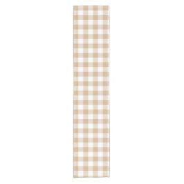 Braun Beige Weiß Gingham Karo Tischläufer