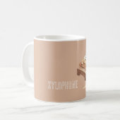 Braun Beige Weiß Xylophon Kaffeetasse (Vorderseite Links)