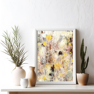 Braun Beige Zeitgenössisches abstraktes Kunstposte Poster