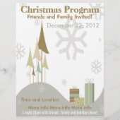 Braun-beiger Retro-Christmas-Programmflyer Flyer (Hinten)