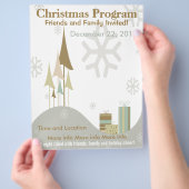 Braun-beiger Retro-Christmas-Programmflyer Flyer (Hand)
