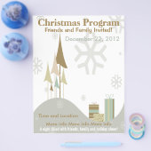 Braun-beiger Retro-Christmas-Programmflyer Flyer (Einzeln)