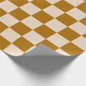 Braun-beiges Schachbrettmuster Geschenkpapier (Ecke)
