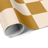 Braun-beiges Schachbrettmuster Geschenkpapier (Rolleneckpunkt)