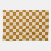 Braun-beiges Schachbrettmuster Geschirrtuch (Horizontal)