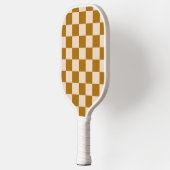 Braun-beiges Schachbrettmuster Pickleball Schläger (Links)