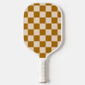 Braun-beiges Schachbrettmuster Pickleball Schläger (Vorderseite)