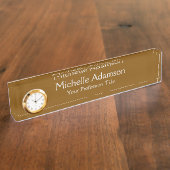 Braun Beruflich Schlicht modern Namensplakette (Seite)