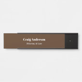 Braun Beruflich Schlicht Moderne Elegant Türschild (Vorderseite )