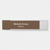 Braun Beruflich Schlicht Moderne Elegant Türschild (Vorderseite )