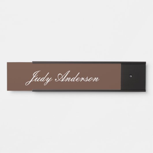 Braun Beruflich Schlicht Moderne Elegant Türschild (Vorderseite )