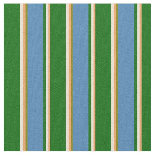 Braun, Bisque, Dunkelgrün, Blau und Grün Stoff (Nahaufnahme)