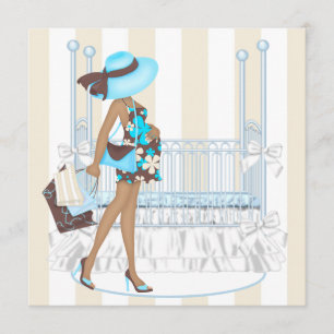 Braun Blau Baby Boy Shower Einladung