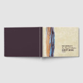 Braun, Blau, Caramel Brush Stroke Bar Mitzvah Gästebuch (Voll)