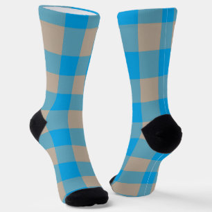 Braun Blau Karo Karomuster Socken