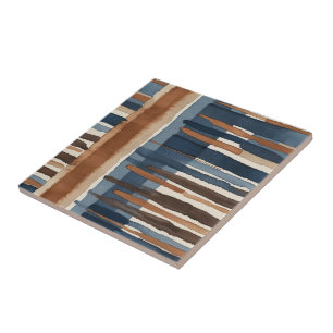 Braun Blau rost und beige abstrakt Fliese