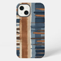 Braun Blau rost und beige abstrakt