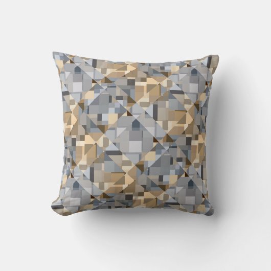 Braun/Blau Trendmuster Kissen (Vorderseite)