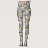 Braun/Blau Trendmuster Leggings (Vorderseite)