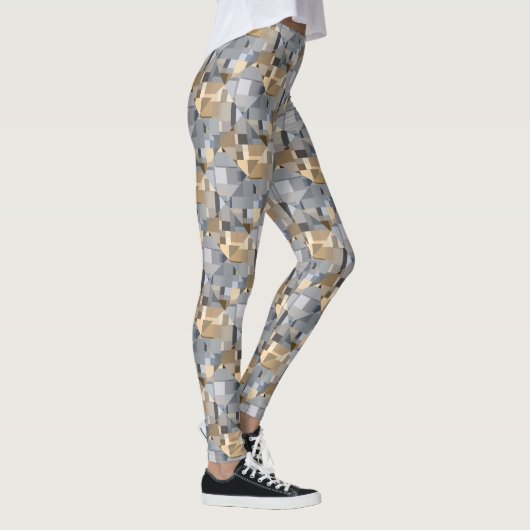 Braun/Blau Trendmuster Leggings (Rechts)