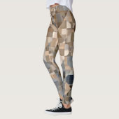 Braun/Blau Trendmuster Leggings (Links)