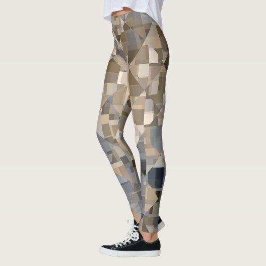 Braun/Blau Trendmuster Leggings (Links)