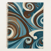 Braun, Blau und Creme Abstrakt Planer (Vorderseite)