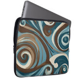 Braun-, Blau- und Cremefarbenes Abstract Laptopschutzhülle (Vorne Rechts)