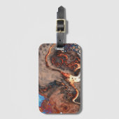 Braun, blau und orange Moderne Kunst Gepäckanhänger (Vorderseite Vertikal)