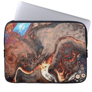 Braun, blau und orange Moderne Kunst Laptopschutzhülle
