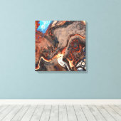 Braun, blau und orange Moderne Kunst Leinwanddruck (Insitu (Holzboden))