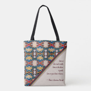 Braun, Blau, Weiß und Rot tribal inspirierte Weish Tasche