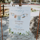 Braun blaue Cothes Cowboy Babydusche Begrüßungszei Fotodruck